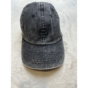 Levis Baseball Cap Unisex OS Black Acid Wash Good Distressed Denim Dad Hat